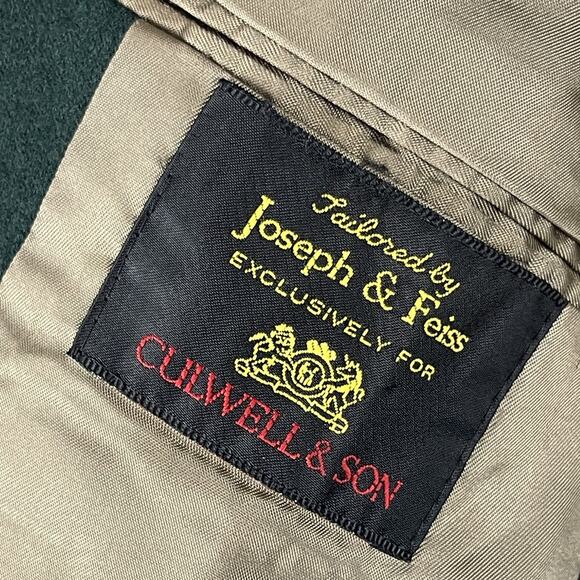 Vintage Culwell & Son Wool Blazer Sport Coat Mens 42R Green Gold Button 80s - Picture 5 of 16